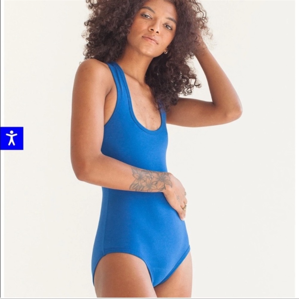 ARQ blue bodysuit tank top style